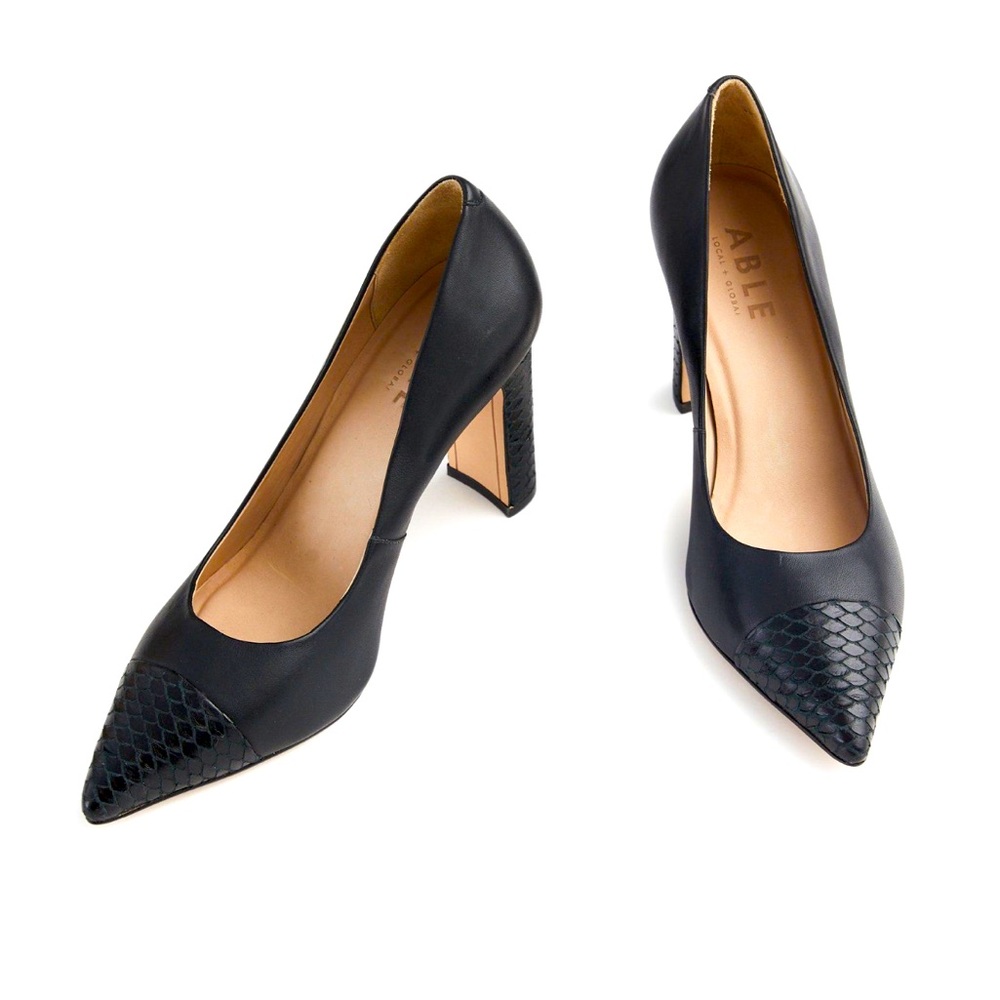 Classic pointed toe black heels (Able - size 6)